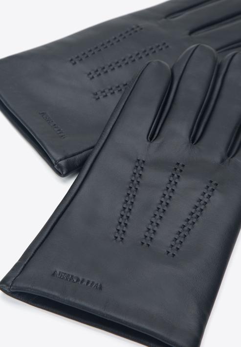 Herrenhandschuhe aus Leder mit Ziernähten, schwarz, 39-6A-001-1-S, Bild 4