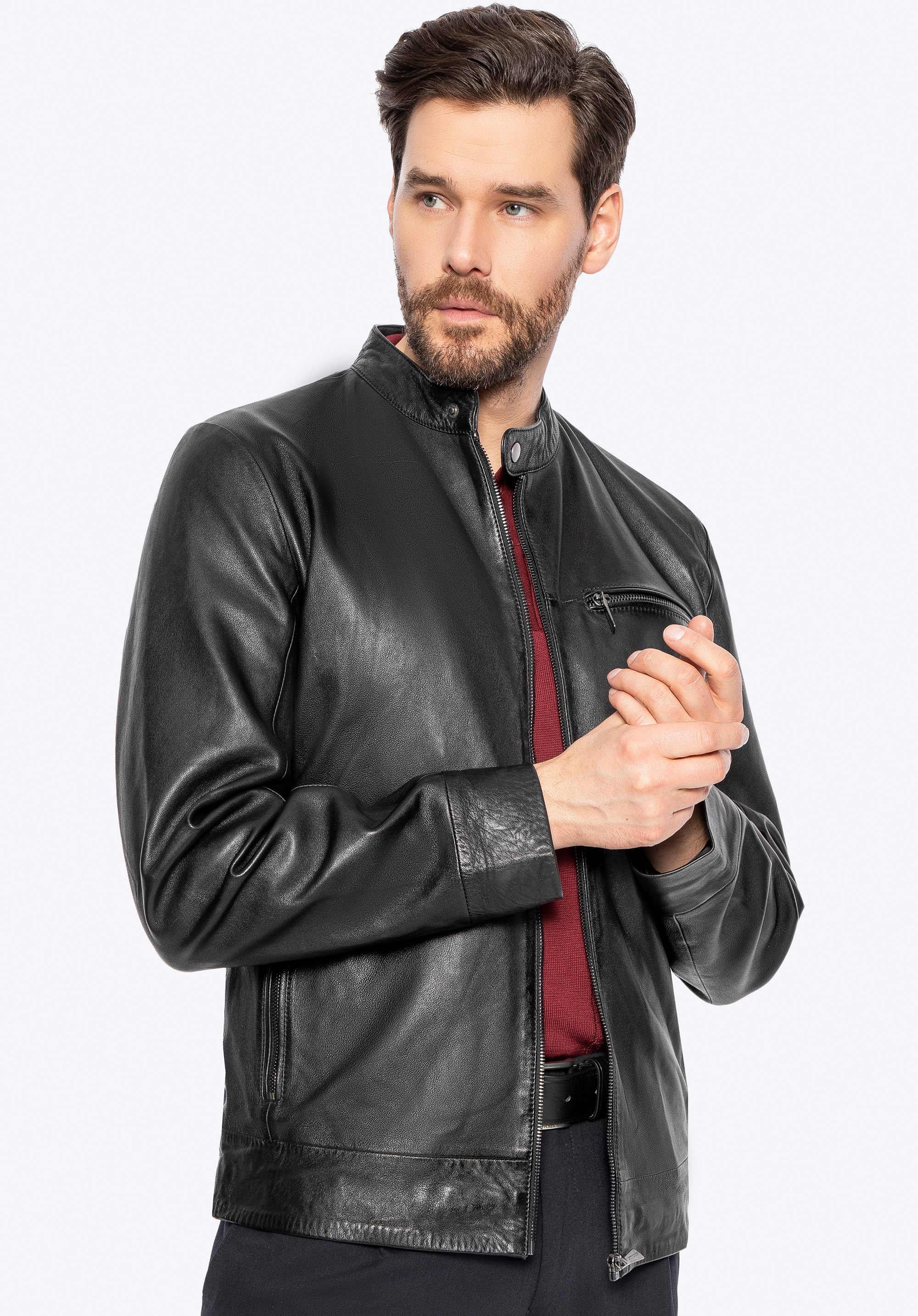 Herrenjacke aus naturbelassenem Schafsleder, schwarz, 100-09-412-1-2XL, Bild 1