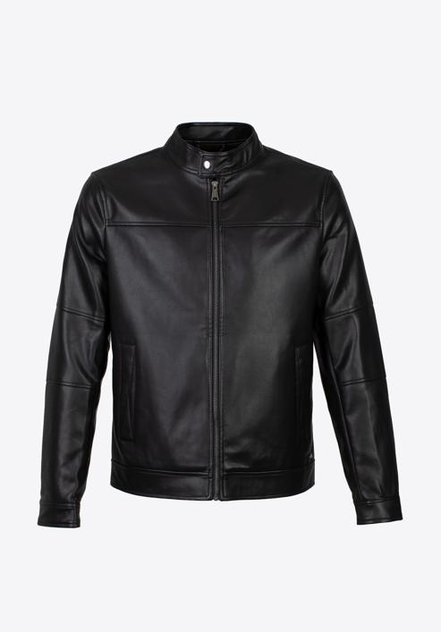 Herrenjacke aus Öko-Leder mit dekorativ besetzten Taschen, schwarz, 97-9P-153-4-XL, Bild 30