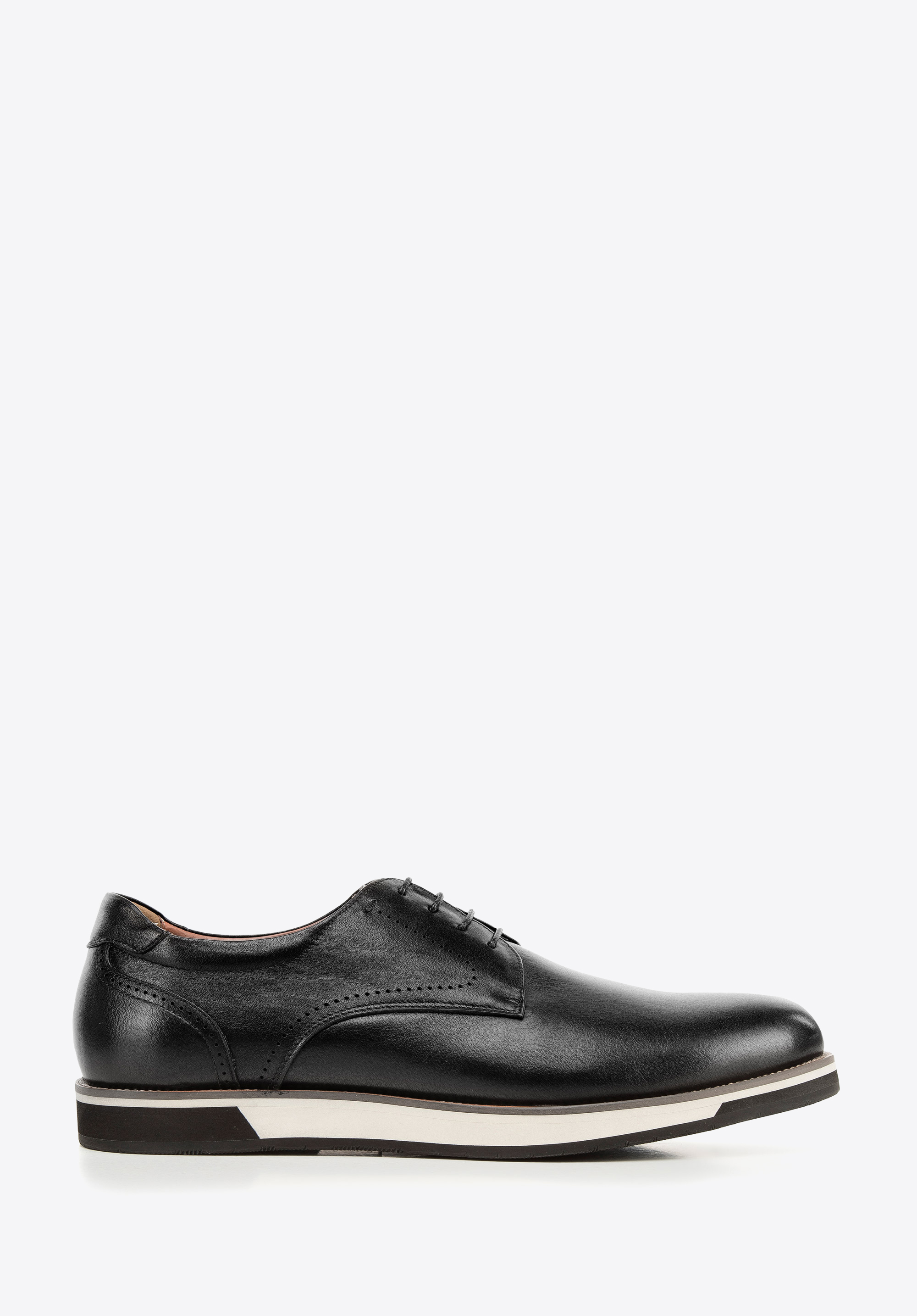 Herrenschuhe aus Leder mit sportlicher Sohle, schwarz, 94-M-512-1-40, Bild 1