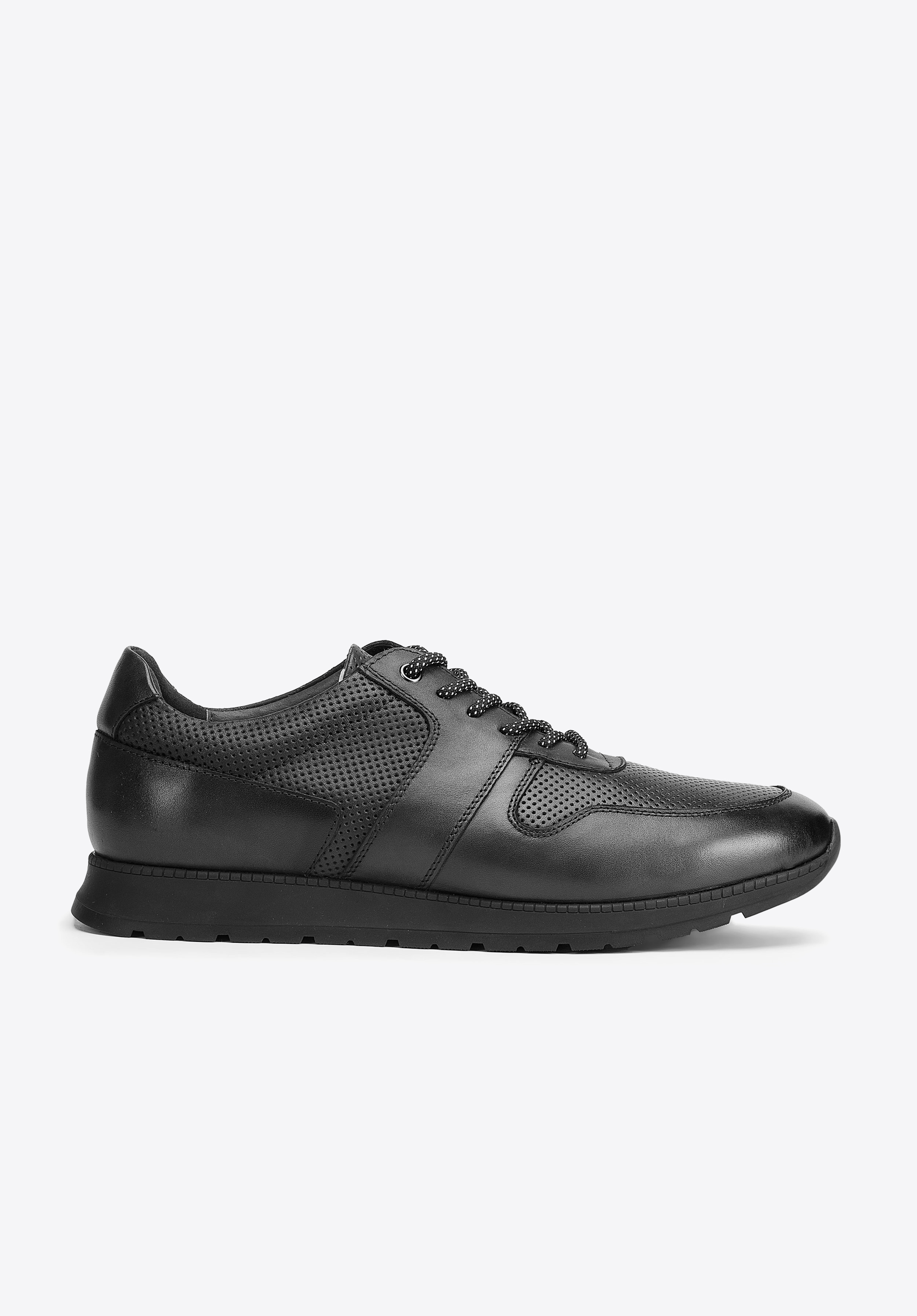 Herrensneaker aus perforiertem Leder, schwarz, 93-M-509-1-41, Bild 1