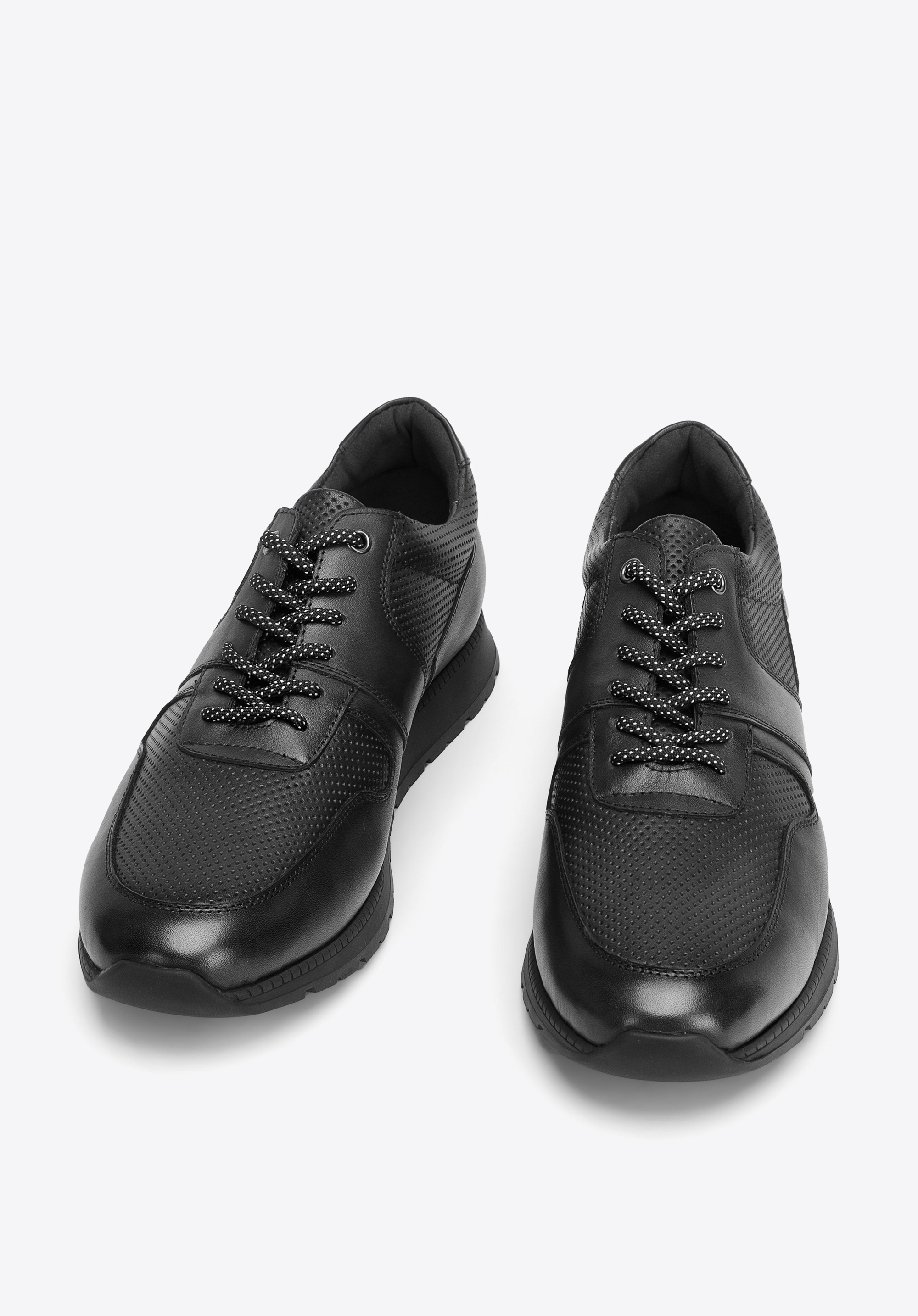 Herrensneaker aus perforiertem Leder, schwarz, 93-M-509-1-41, Bild 1