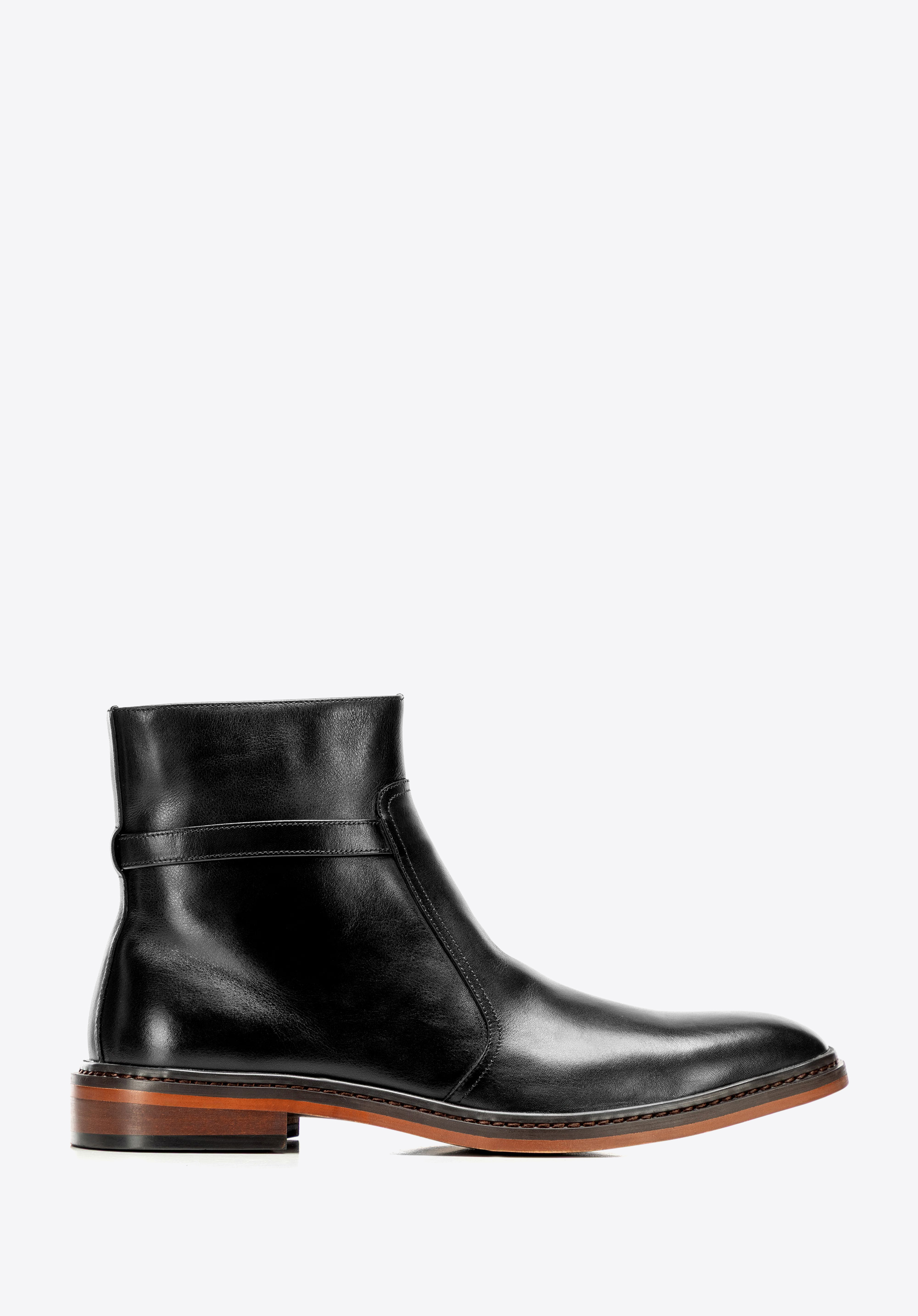 Herrenstiefel aus Naturleder mit flachem Absatz, schwarz, 101-M-503-1-45, Bild 1