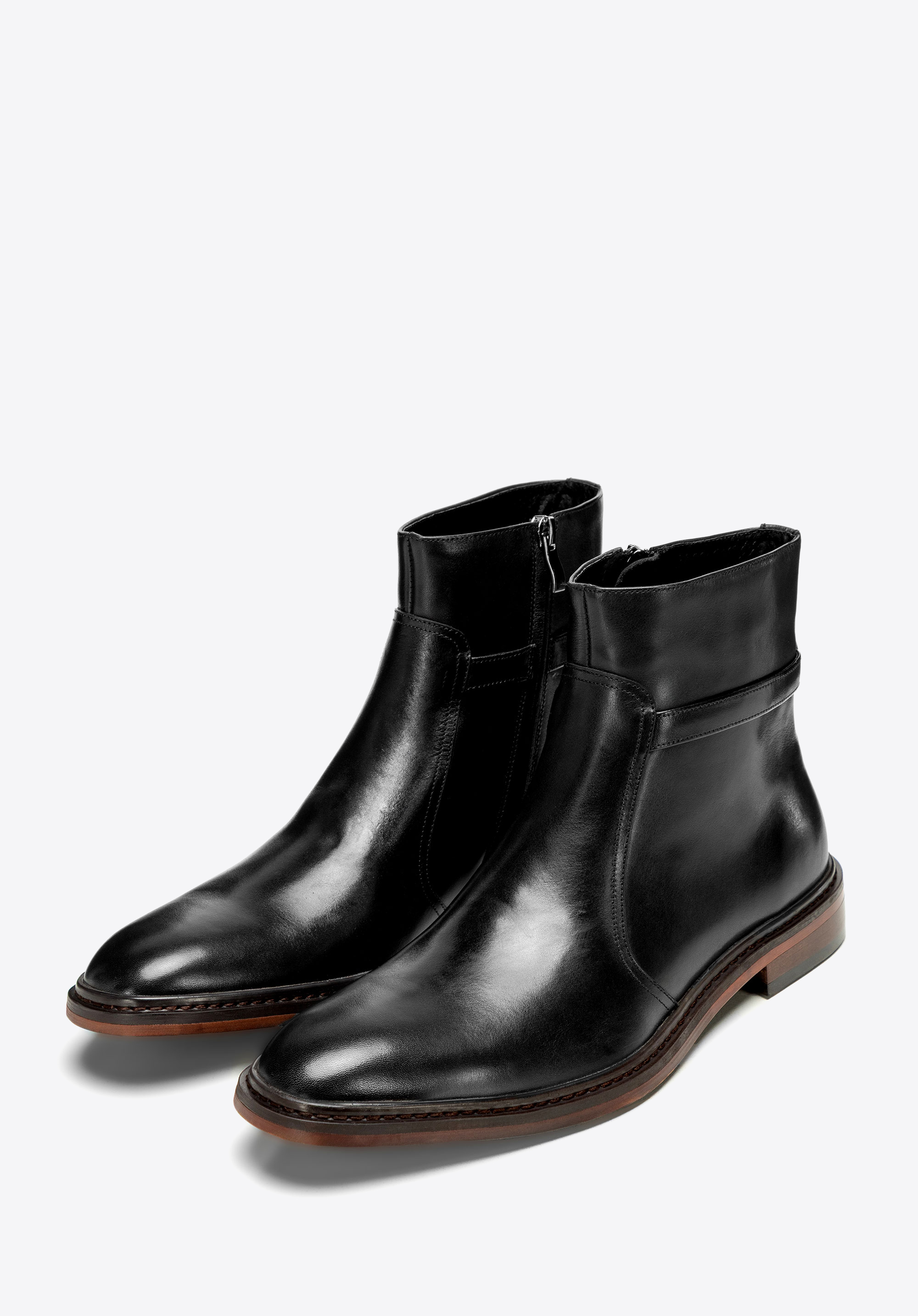 Herrenstiefel aus Naturleder mit flachem Absatz, schwarz, 101-M-503-1-45, Bild 1