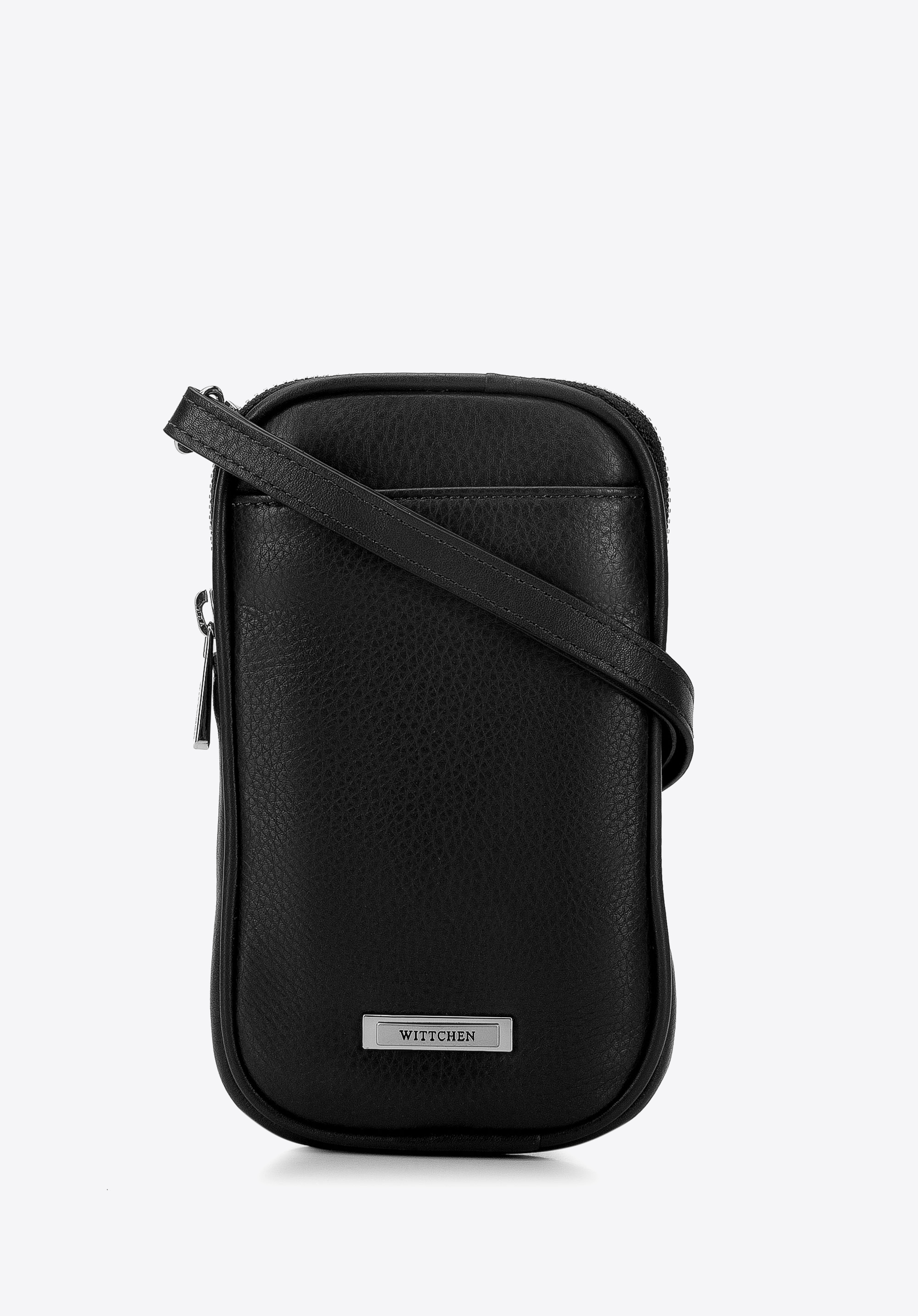 Herrentasche für Handy aus Echtleder, schwarz, 94-4U-803-1, Bild 1