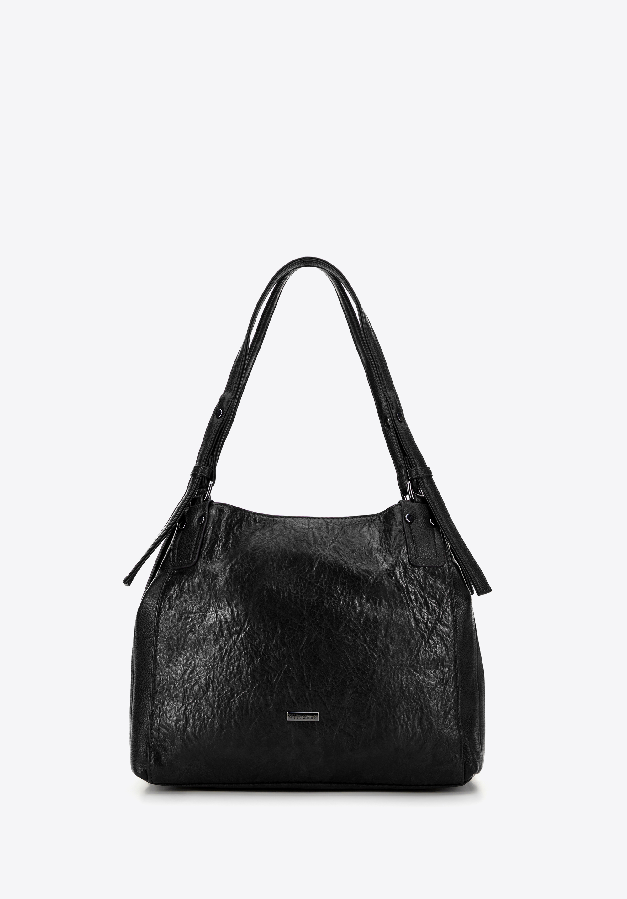 Hobo-Tasche aus Kunstleder für Damen, schwarz, 99-4Y-716-1, Bild 1