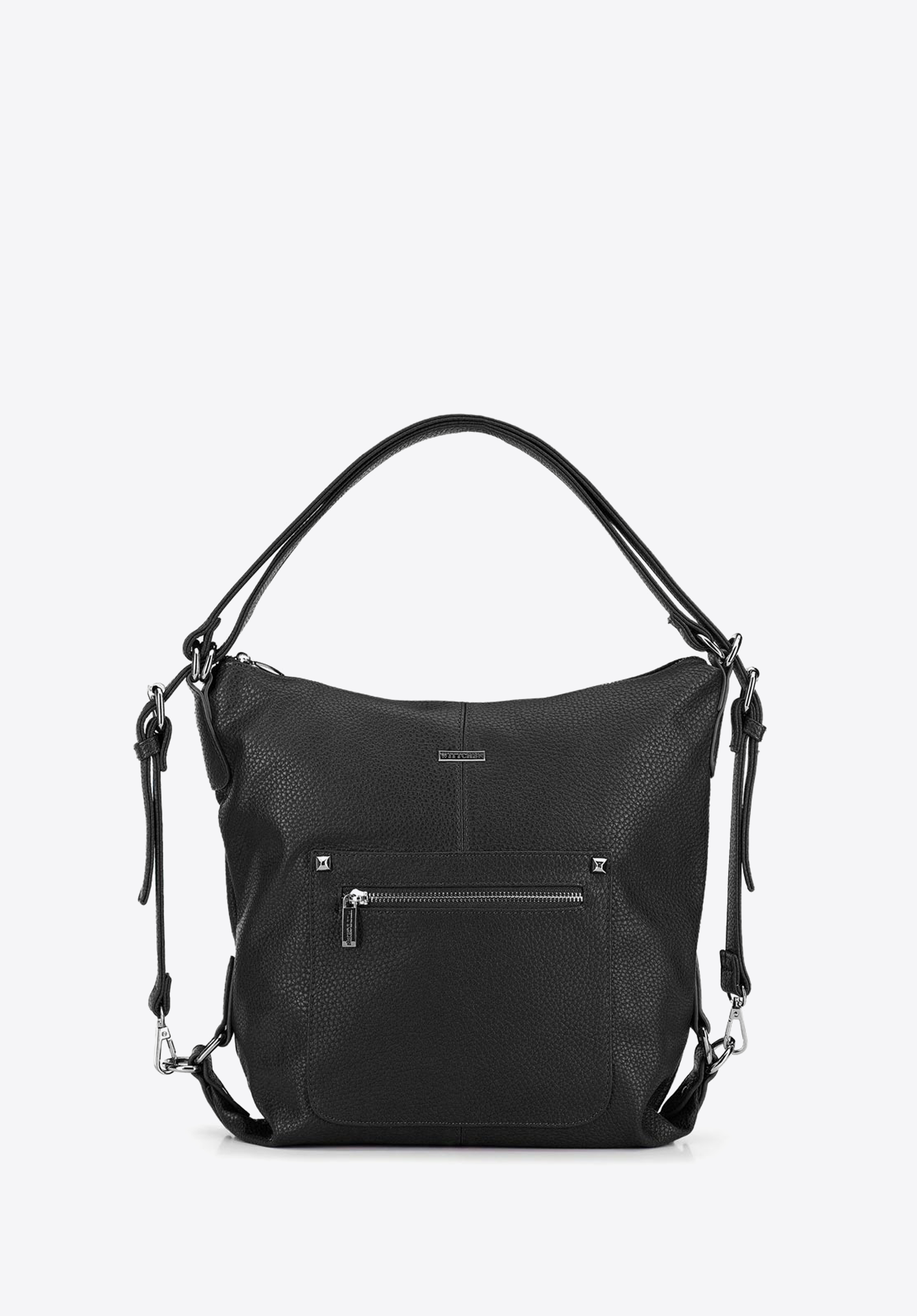 HOBO-TASCHE MIT FRONTTASCHE, schwarz, 91-4Y-615-1, Bild 1