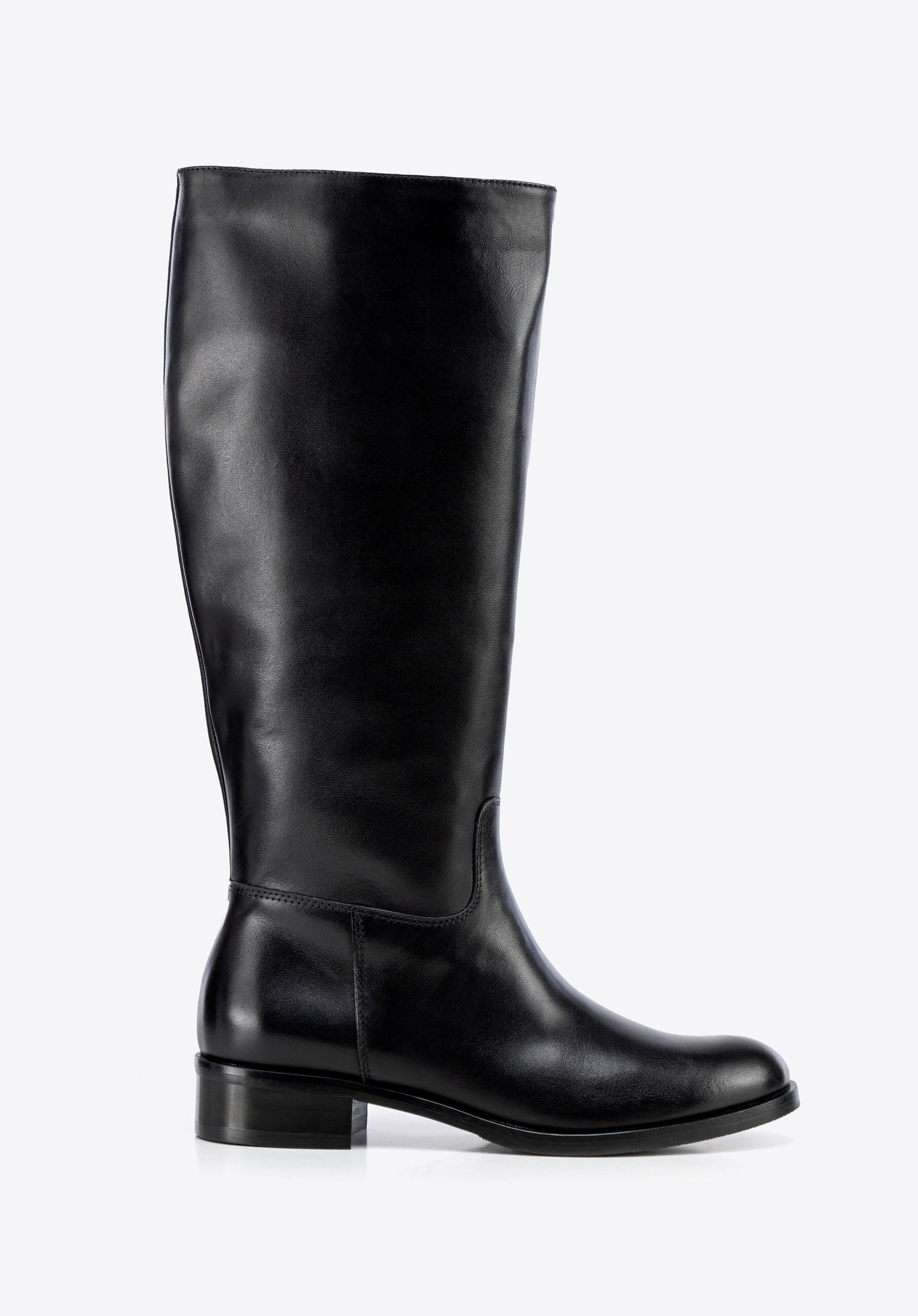 Hohe Damenstiefel aus Leder mit breitem Schaft, schwarz, BD-B-814-1-35, Bild 1