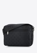 Jacquard-Damenhandtasche mit horizontalen Lederbändern, schwarz, 95-4-902-8, Bild 2
