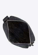 Jacquard-Damenhandtasche mit horizontalen Lederbändern, schwarz, 95-4-902-8, Bild 3