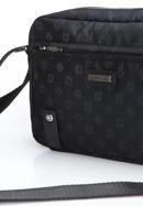 Jacquard-Damenhandtasche mit horizontalen Lederbändern, schwarz, 95-4-902-8, Bild 4