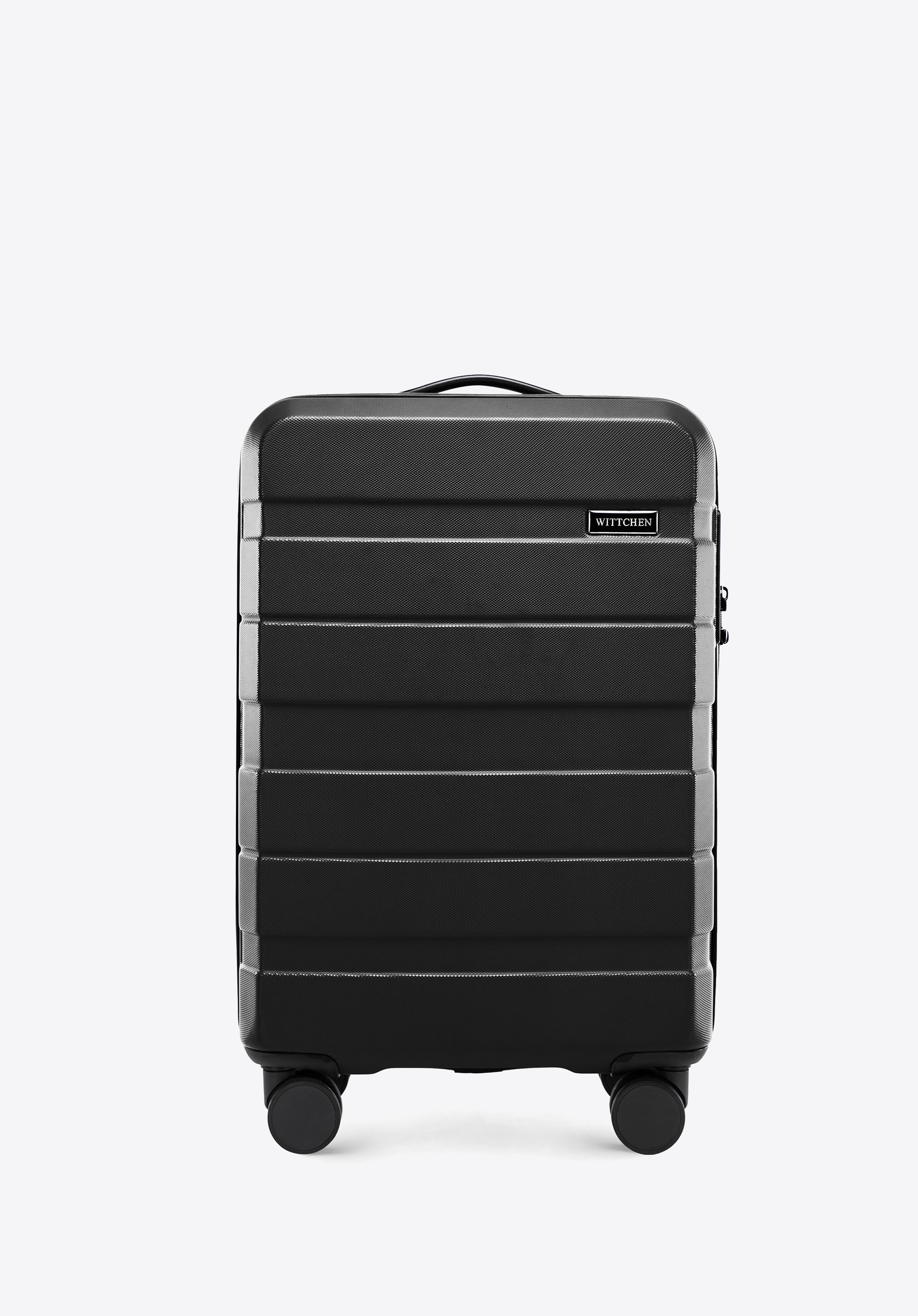 Kabinenkoffer aus ABS mit horizontalen Streifen, schwarz, 56-3A-101-10, Bild 1