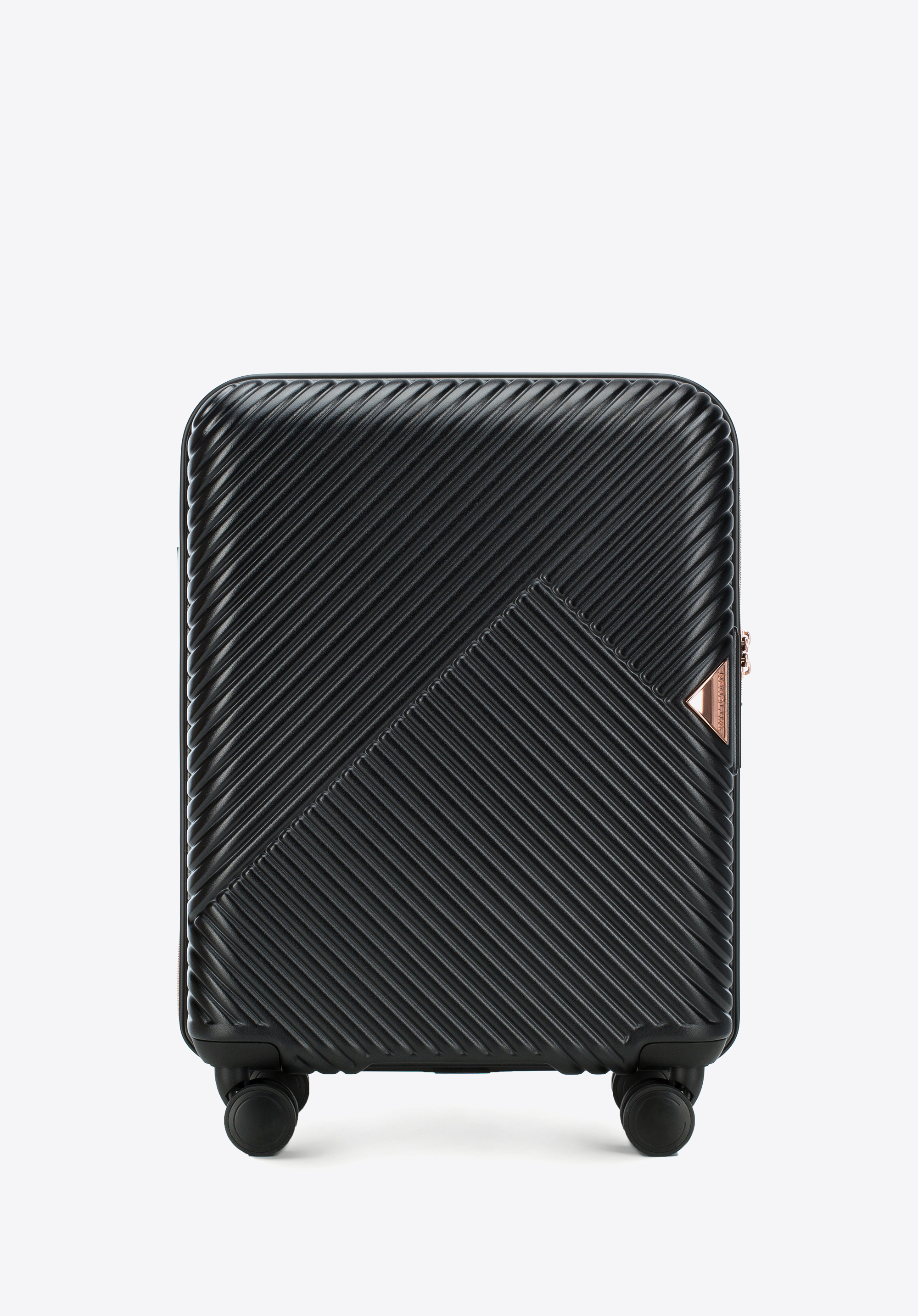 Kabinenkoffer und Kosmetikkoffer aus Polycarbonat mit Streifenmuster, schwarz, 56-3P-841-10K, Bild 1