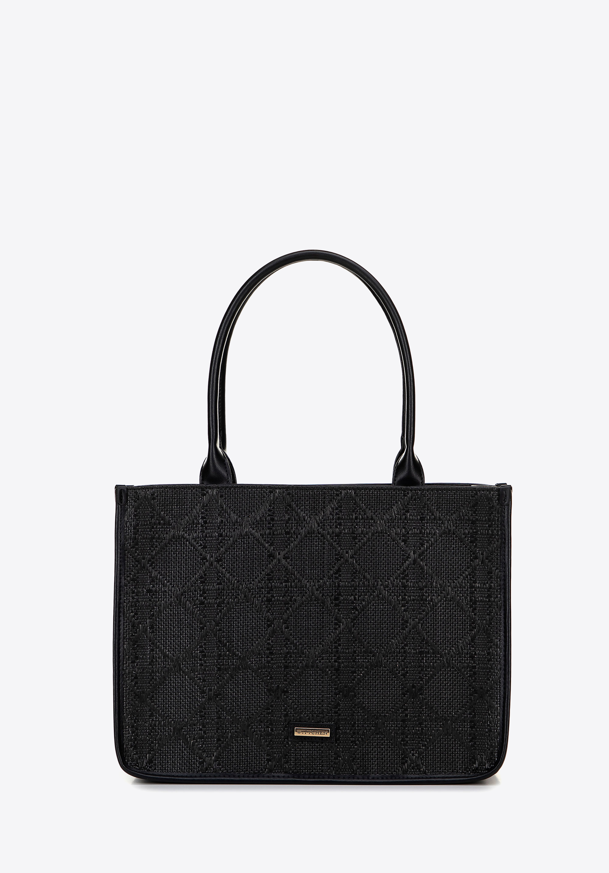 Karierter Shopper für Damen, schwarz, 100-4Y-430-1, Bild 1