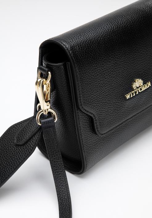 Kastenförmige Damenhandtasche aus Leder, schwarz, 96-4E-601-1, Bild 5