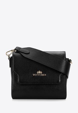 Kastenförmige Damenhandtasche aus Leder, schwarz, 96-4E-601-1, Bild 1