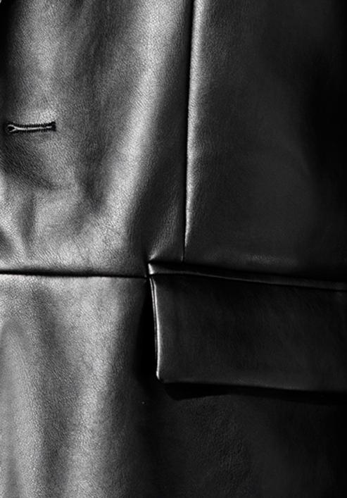 Klassische Damenjacke aus Öko-Leder, schwarz, 96-9P-105-1-M, Bild 5