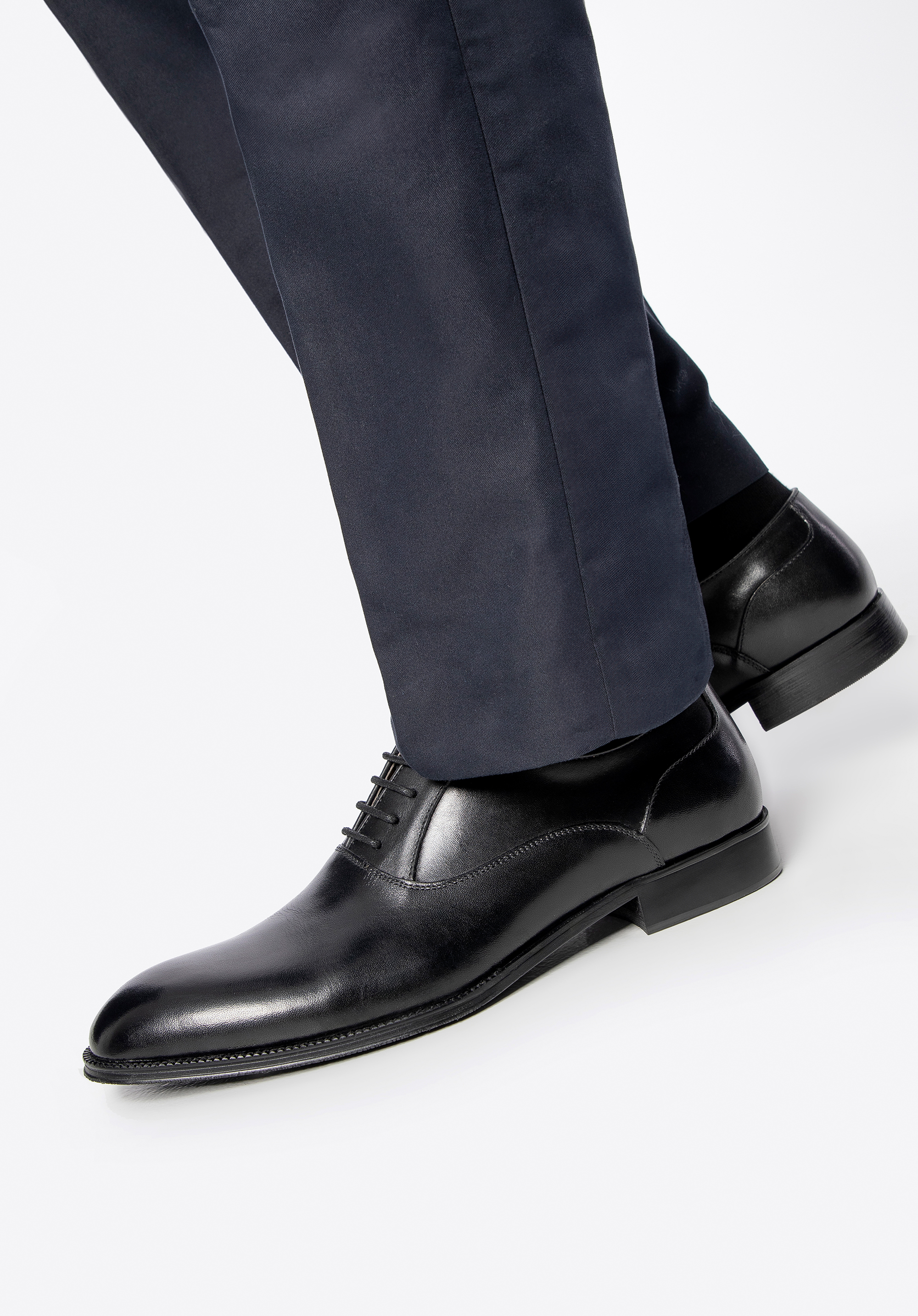 Klassische Herren Leder-Halbschuhe, schwarz, 100-M-709-1-40, Bild 1