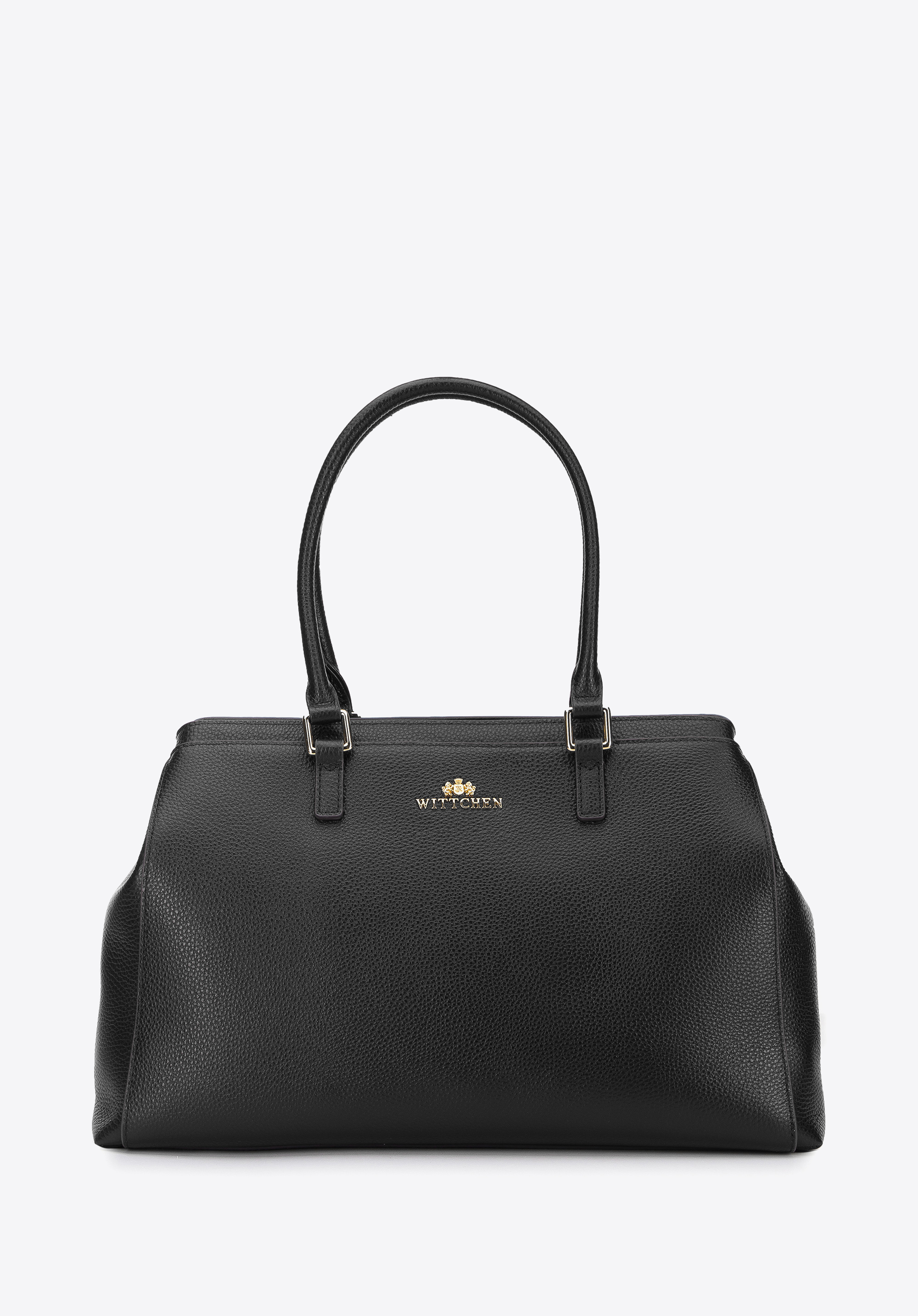 Klassische Köfferchen-Handtasche aus Leder