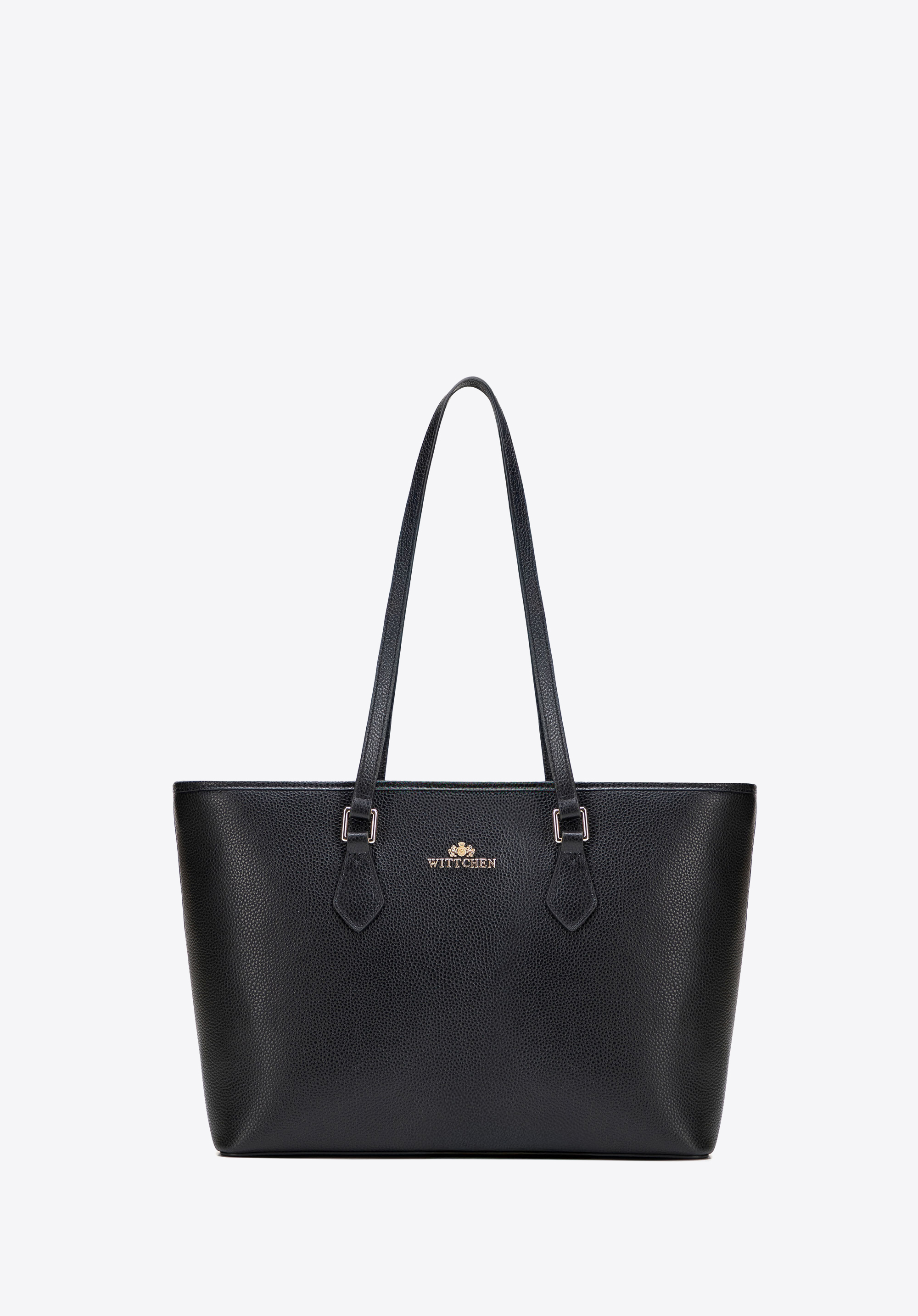 Klassische Damen-Shoppertasche aus Naturleder, schwarz, 102-4E-626-1, Bild 1