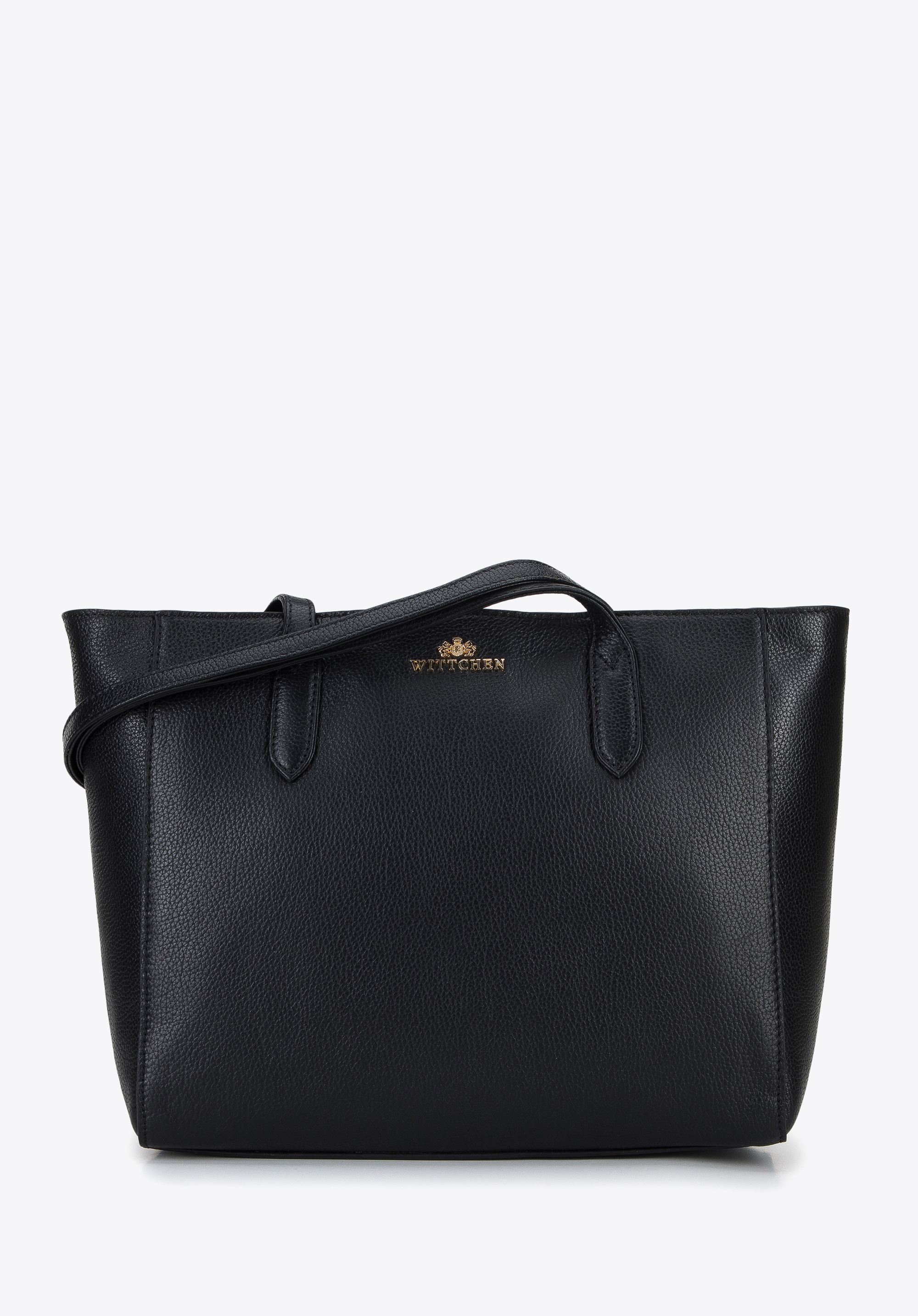 Klassische Shopper-Tasche aus Leder, schwarz, 96-4E-007-1, Bild 1