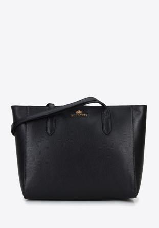 Klassische Shopper-Tasche aus Leder, schwarz, 96-4E-007-1, Bild 1