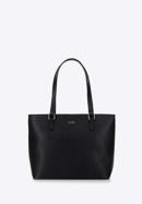 Klassische Shopper-Tasche aus Öko-Leder, schwarz, 98-4Y-213-0, Bild 2