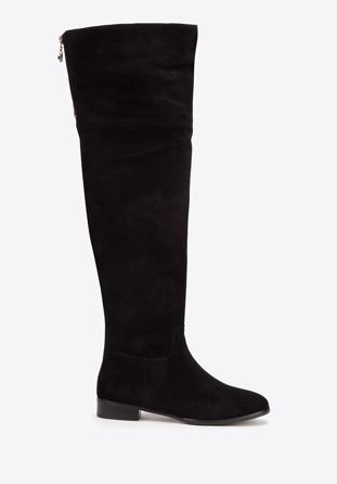Klassische Stiefel aus Wildleder, schwarz, 93-D-966-1-35, Bild 1