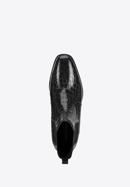 Klassische Stiefelette aus Leder- Croco, schwarz, 95-D-509-1-36, Bild 5