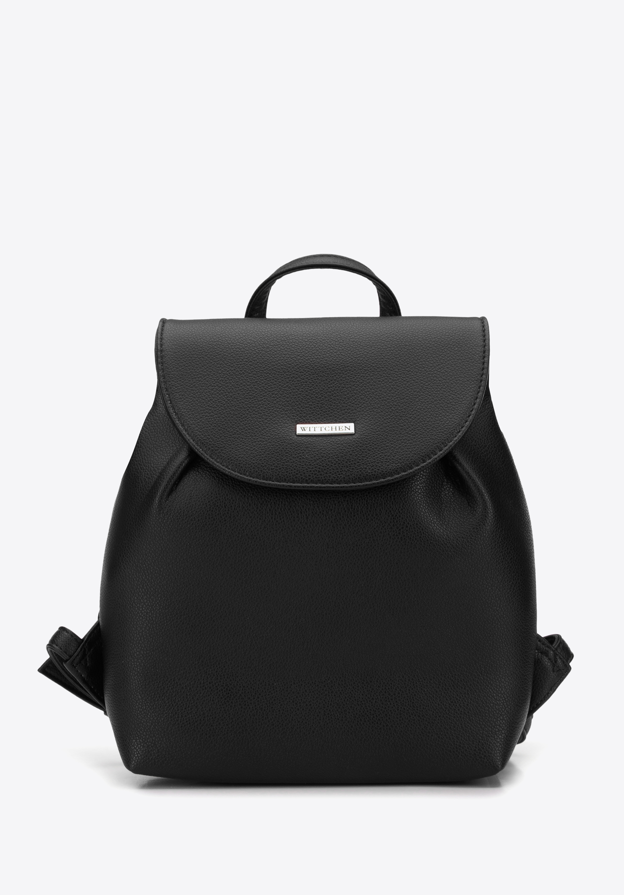 Klassischer Damenrucksack aus Ökoleder, schwarz, 96-4Y-727-1, Bild 1
