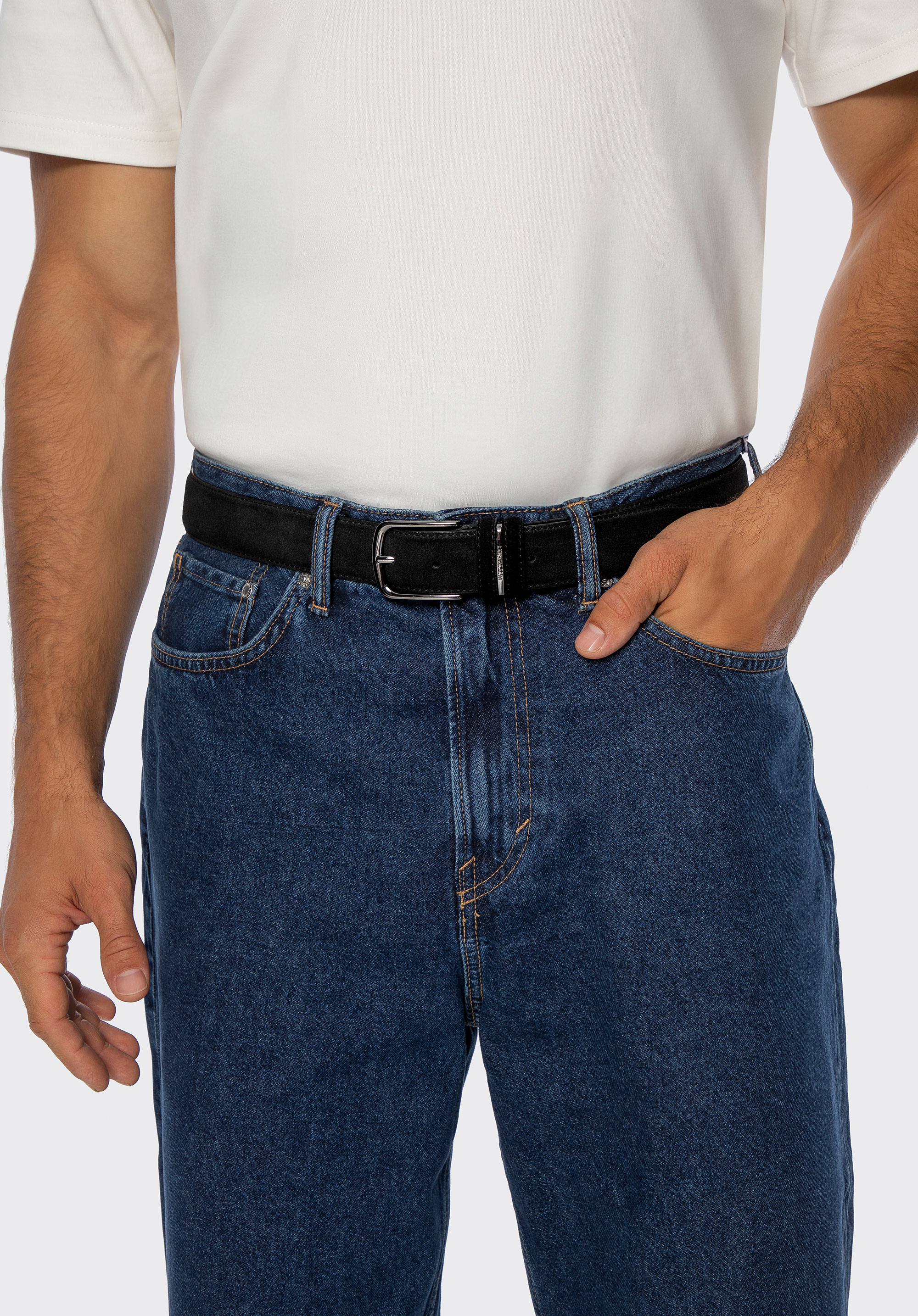 Klassischer Herren-Ledergürtel, schwarz, 101-8M-205-1-L, Bild 1