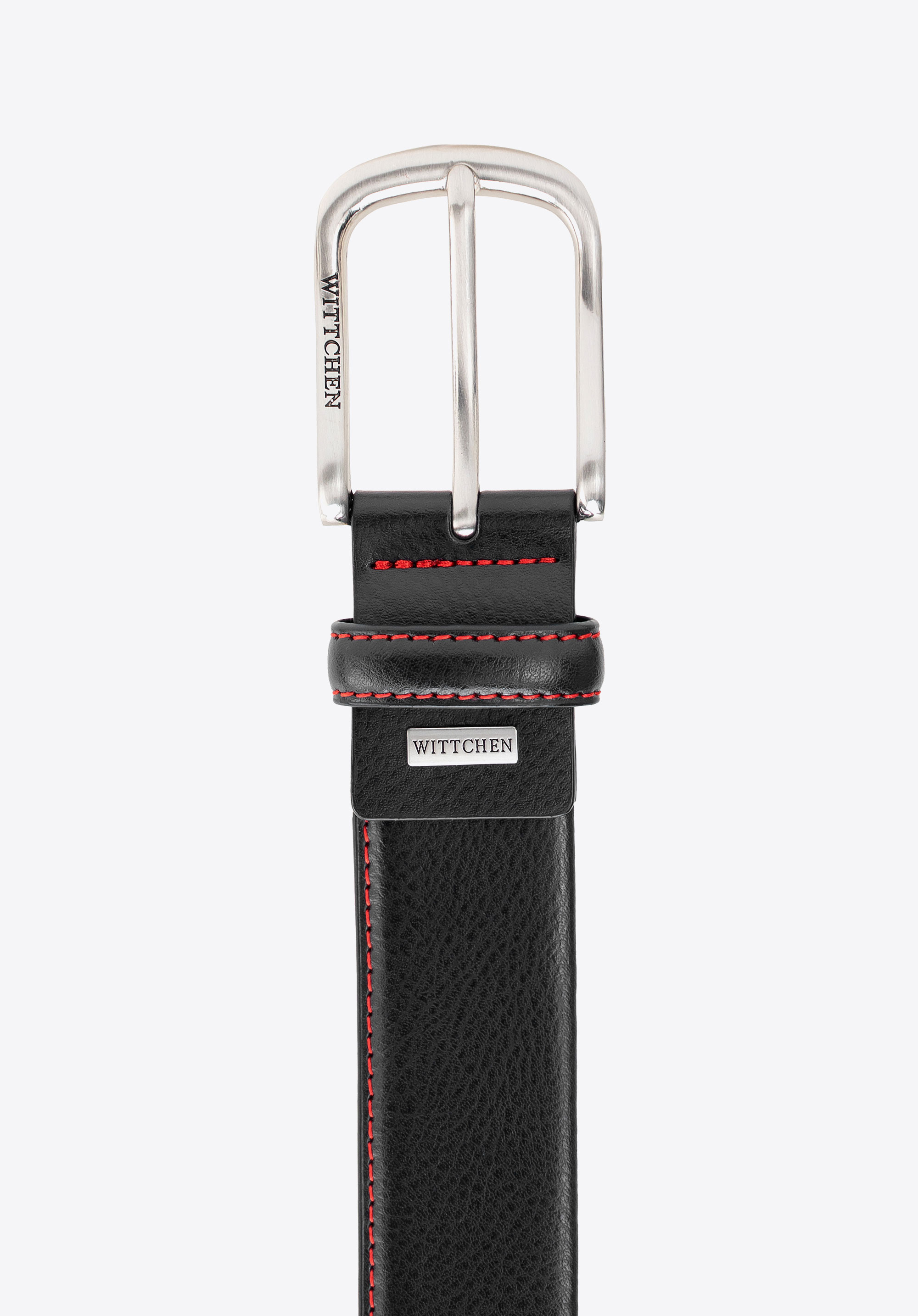 Klassischer Ledergürtel mit Ziernähten, schwarz, 103-8M-100-1-12, Bild 1