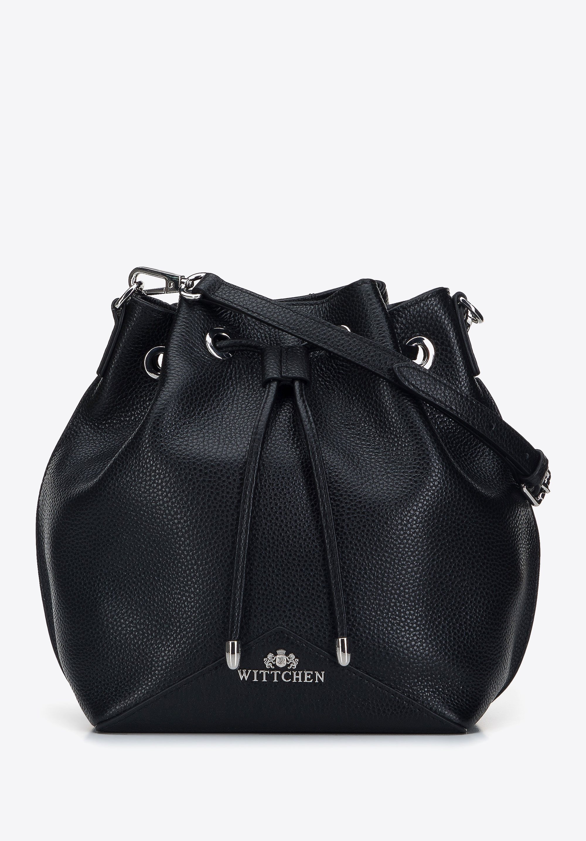 Kleine Beuteltasche aus Leder, schwarz, 95-4E-621-1, Bild 1