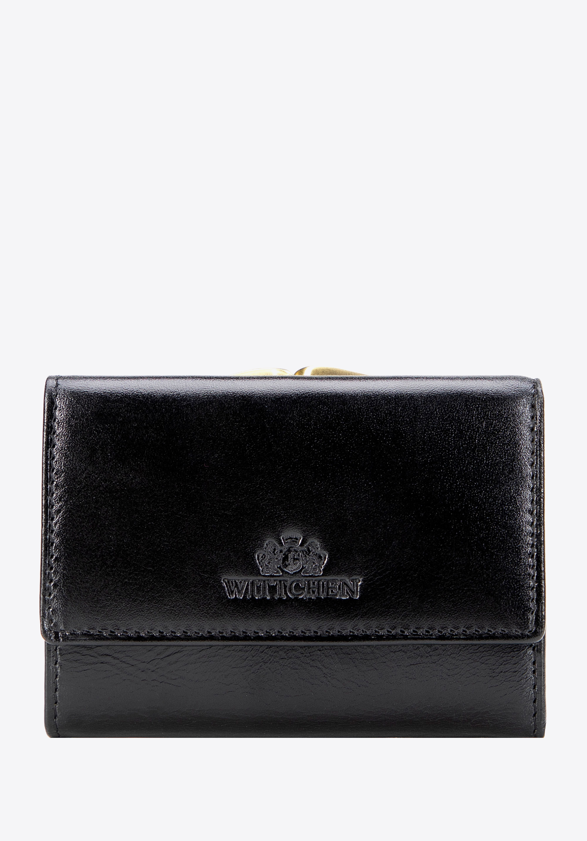 Kleine Damen-Geldbörse aus Leder, schwarz, 21-1-053-L10, Bild 1