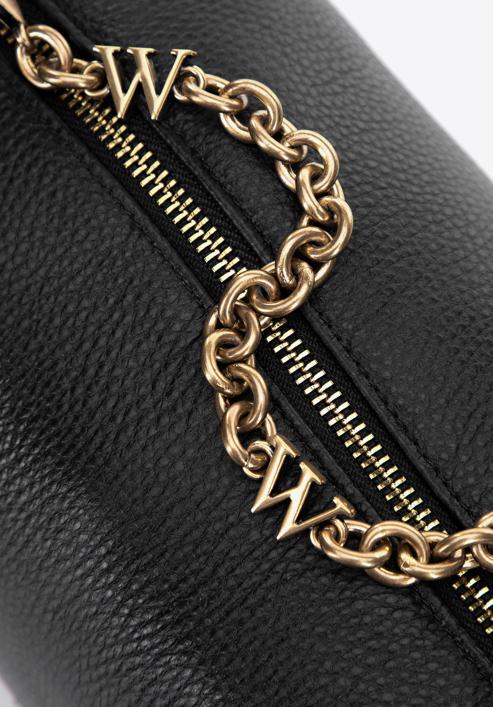 Kleine Damenhandtasche aus Leder, schwarz, 98-4E-207-0, Bild 7