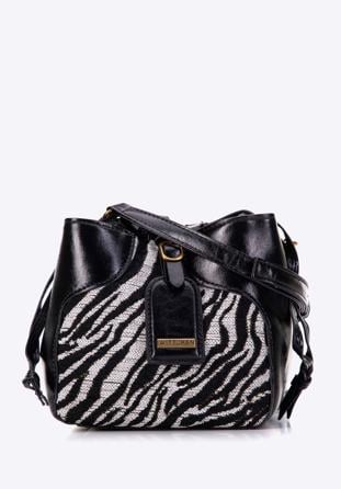 Kleine Damenhandtasche. mit Tiermuster, schwarz, 98-4Y-003-X2, Bild 1