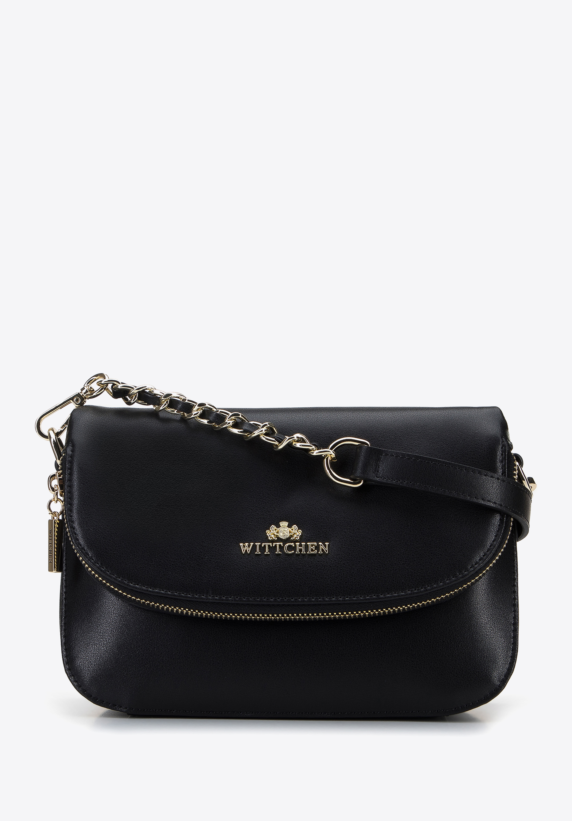 Kleine Umhängetasche aus Leder mit Tasche in der Klappe