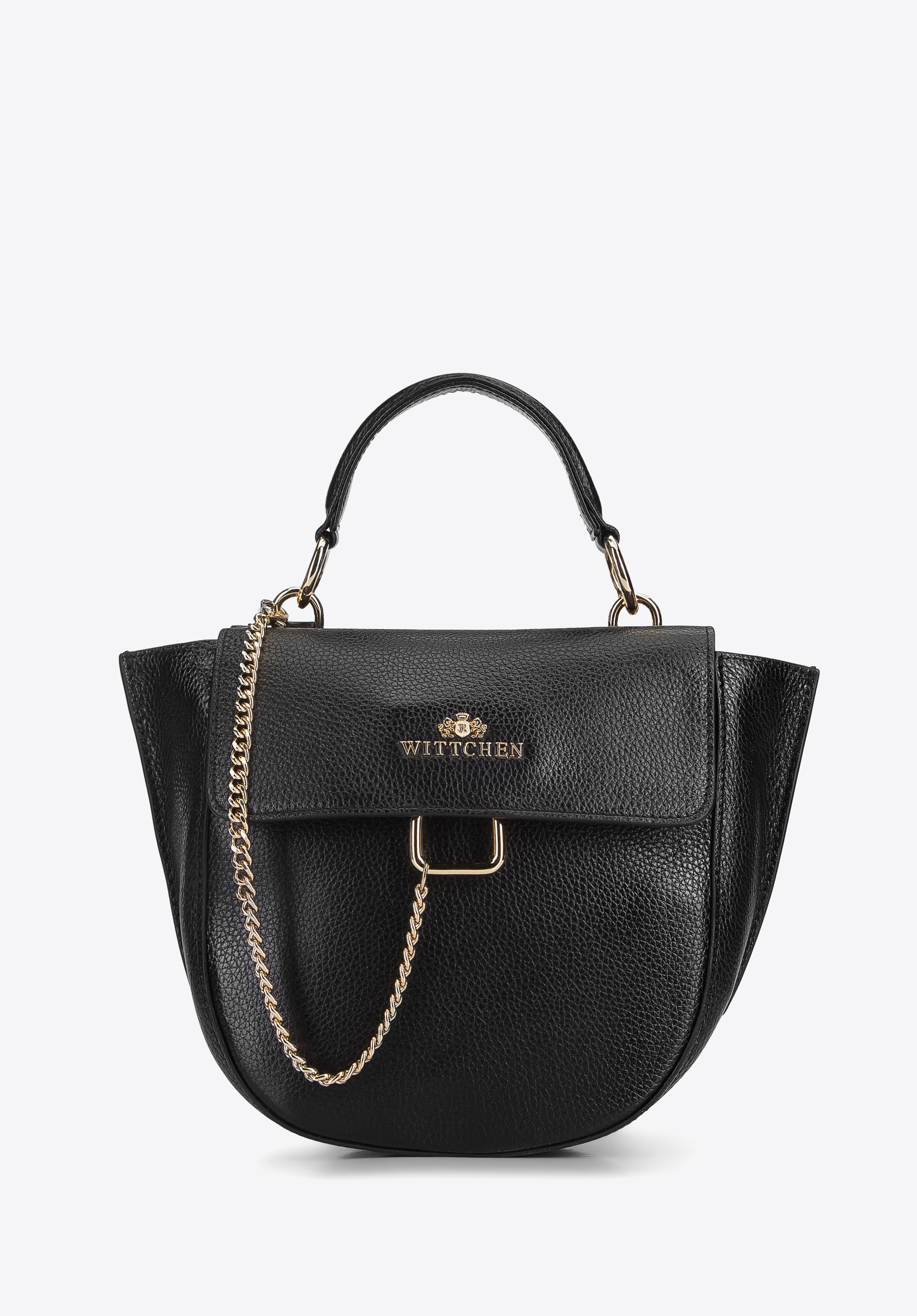 Kleine Umhängetasche aus Leder mit Kette