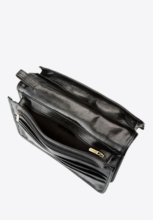 Kleine Unterarmtasche aus Leder mit elegantem Verschluss, schwarz, 21-3-032-1, Bild 5