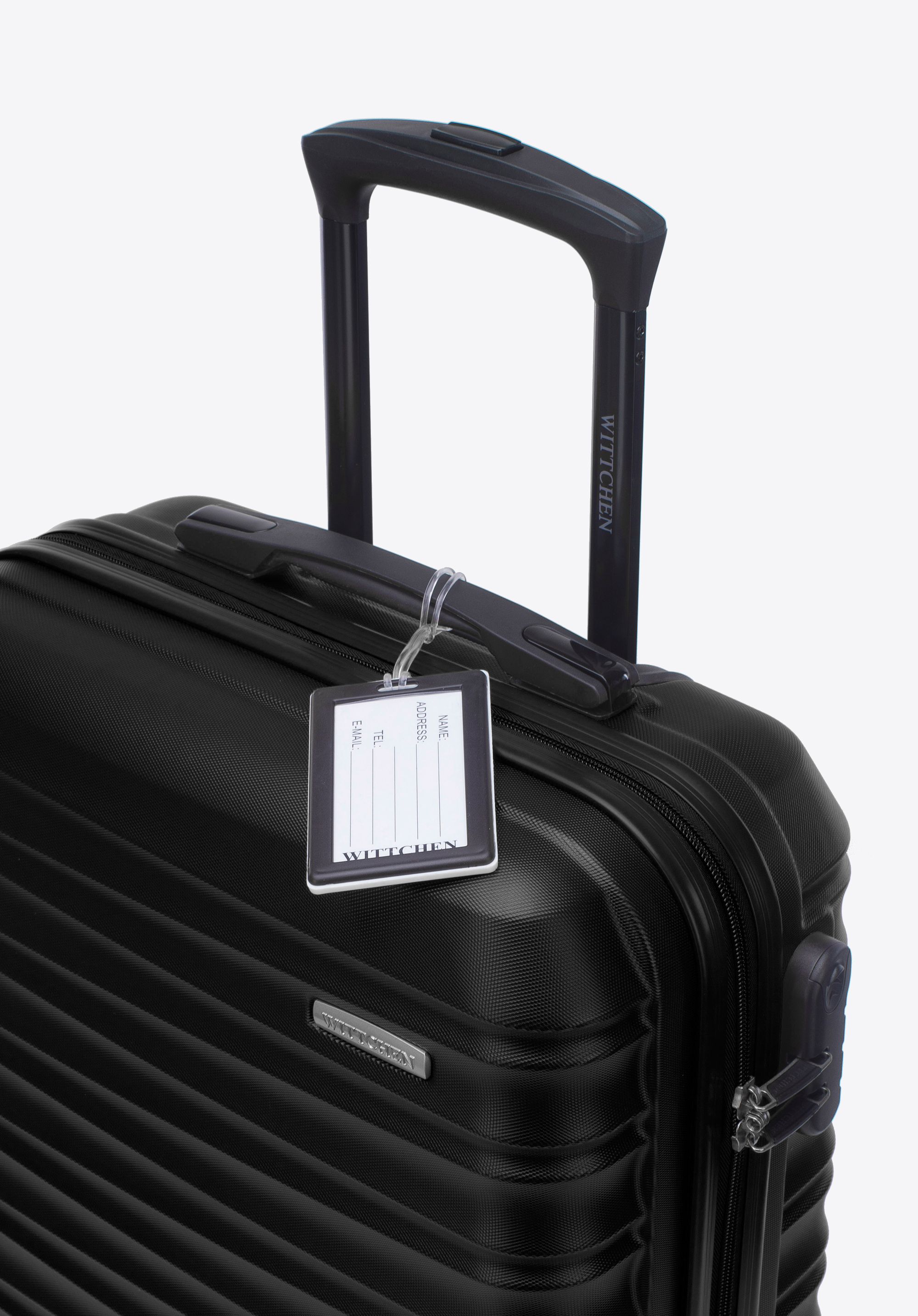 Kleiner Koffer aus ABS-Material mit Gepäckanhänger, schwarz, 56-3A-311-11Z2, Bild 1
