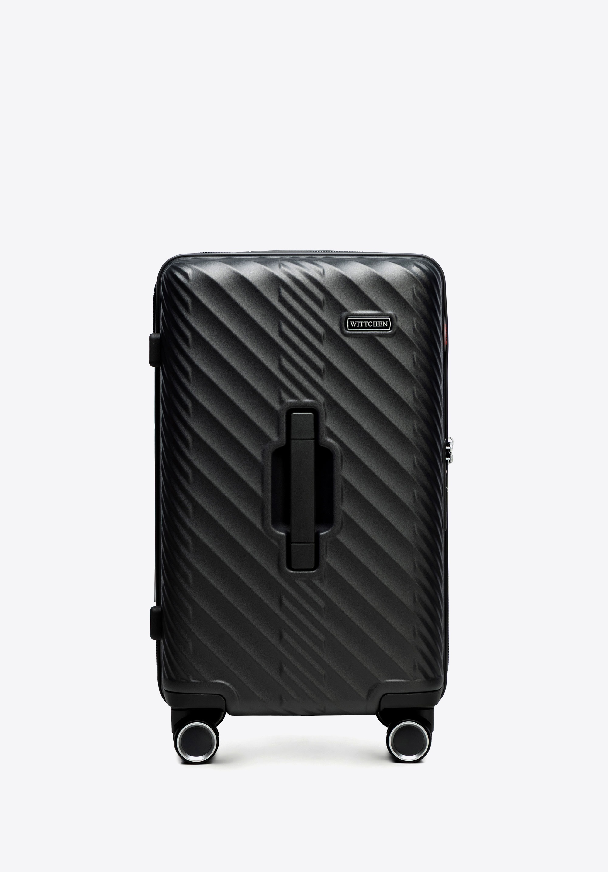 Kleiner Polycarbonat-Koffer mit geometrischem Muster, schwarz, 56-3P-001-10, Bild 1