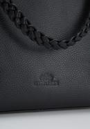 Köfferchen aus Echtleder mit geflochtenen Griffen, schwarz, 94-4E-904-P, Bild 4