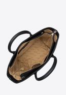 Köfferchen aus trapezförmigem Öko-Leder mit einer Vordertasche, schwarz, 97-4Y-251-1, Bild 3