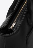 Köfferchen aus trapezförmigem Öko-Leder mit einer Vordertasche, schwarz, 97-4Y-251-9, Bild 4