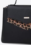 Köfferchentasche aus Kunstleder mit dekorativem Einsatz im Tiermuster, schwarz, 95-4Y-528-4, Bild 4
