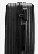 Mittelgroßer Koffer aus ABS mit diagonalen Streifen, schwarz, 56-3A-742-34, Bild 7