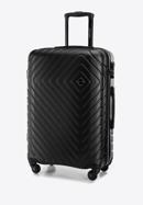 Mittelgroßer Koffer aus ABS mit geometrischer Prägung, schwarz, 56-3A-752-11, Bild 4