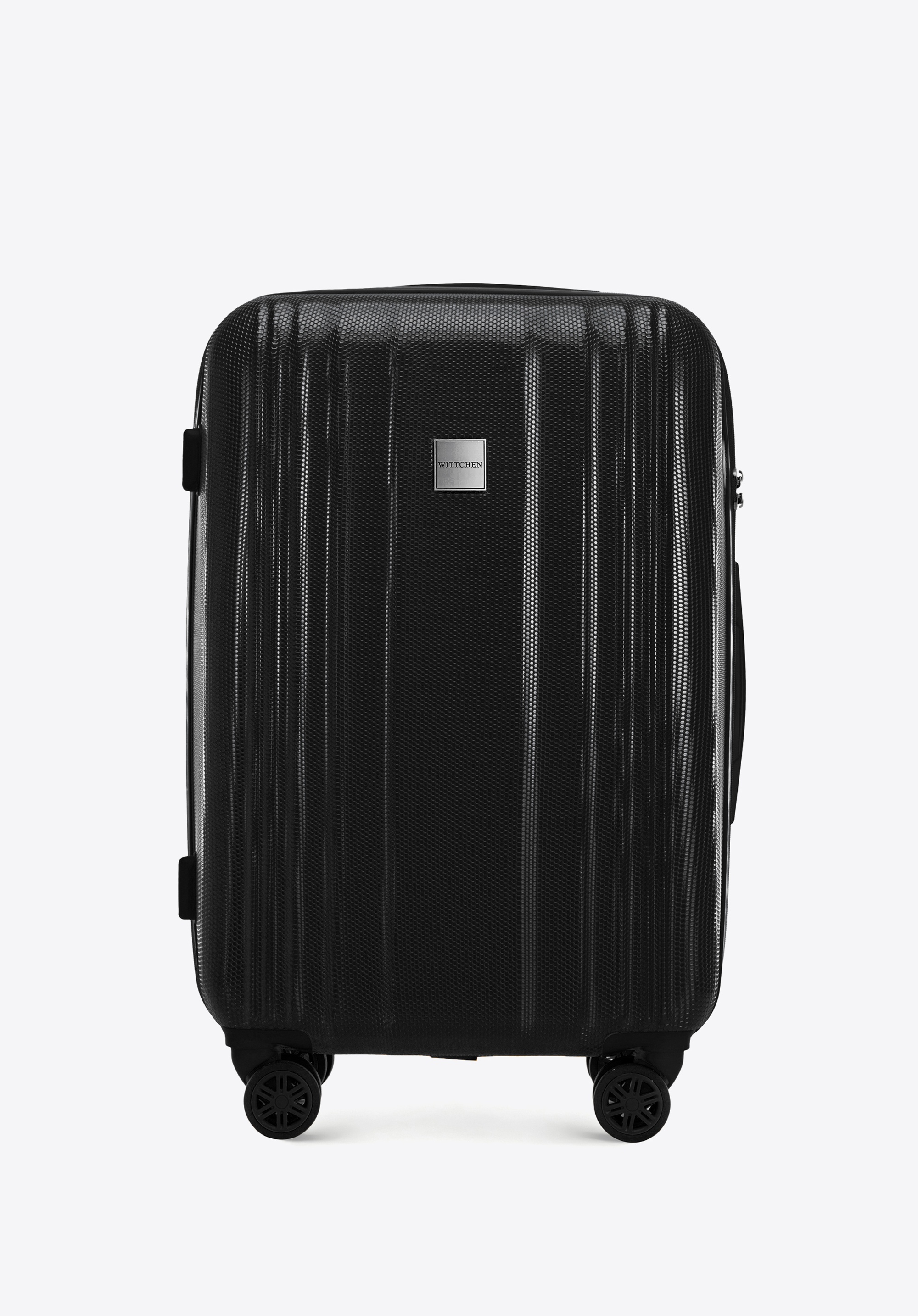 Mittlerer Koffer aus geprägtem Polycarbonat, schwarz, 56-3P-302-10, Bild 1