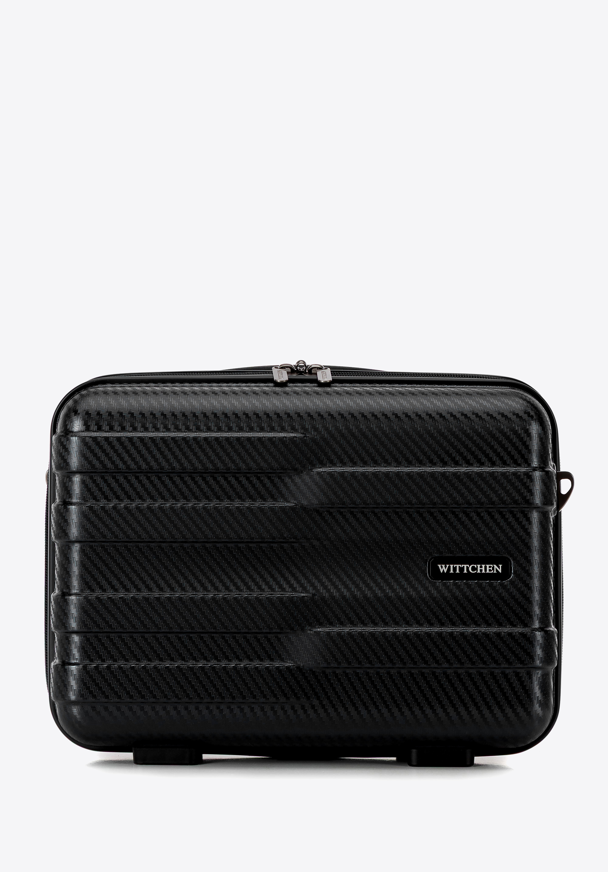 Kosmetiketui aus Polycarbonat mit horizontalen Streifen, schwarz, 56-3P-584-10, Bild 1