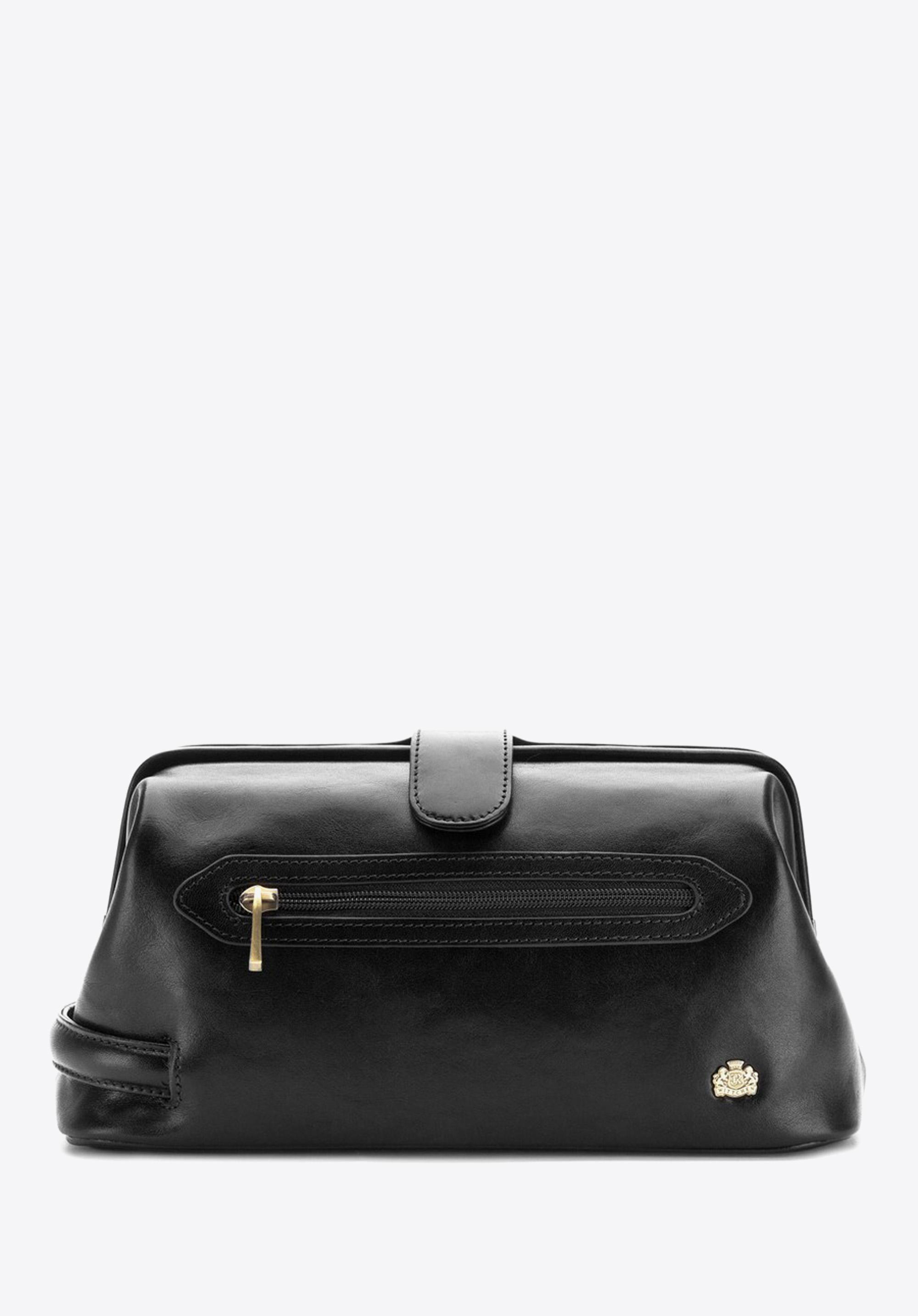 Kosmetiktasche aus Leder, schwarz, 10-3-229-1, Bild 1